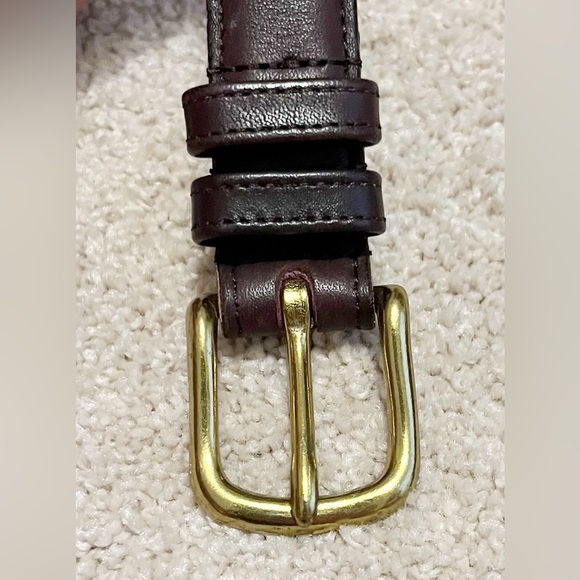 Vintage COACH Skinny Burgundy Leather Belt with Brass Buckle - Picture 5 of 5